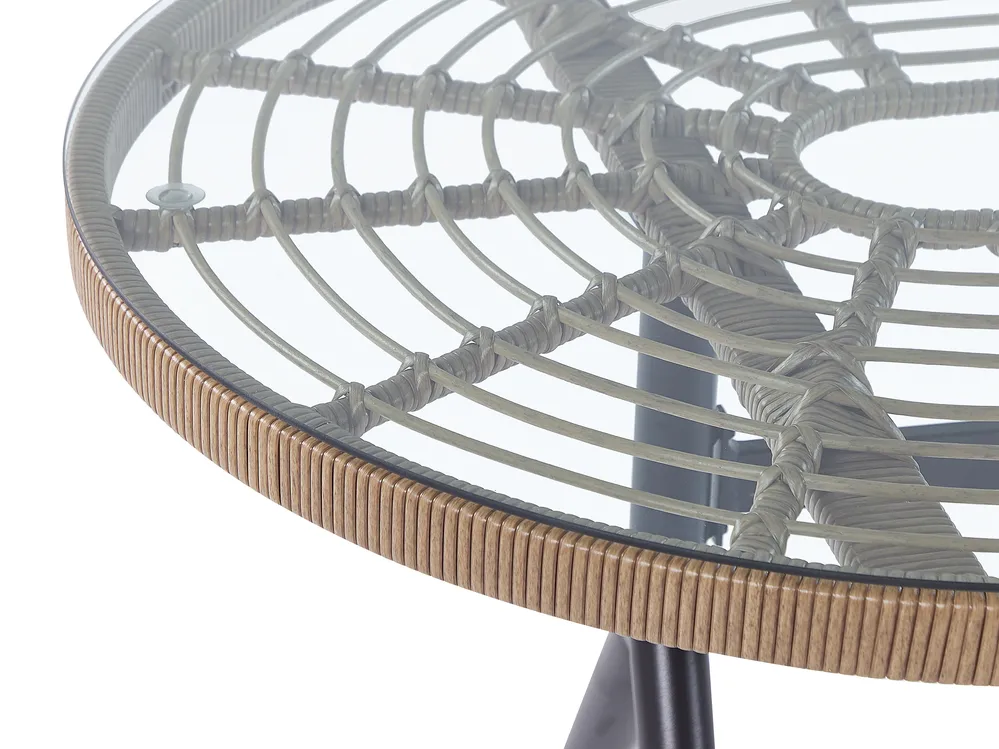 Gartenmöbel Set 6-Sitzer ALIANO inkl. Kissen Polyrattan Pastellrosa_851408
