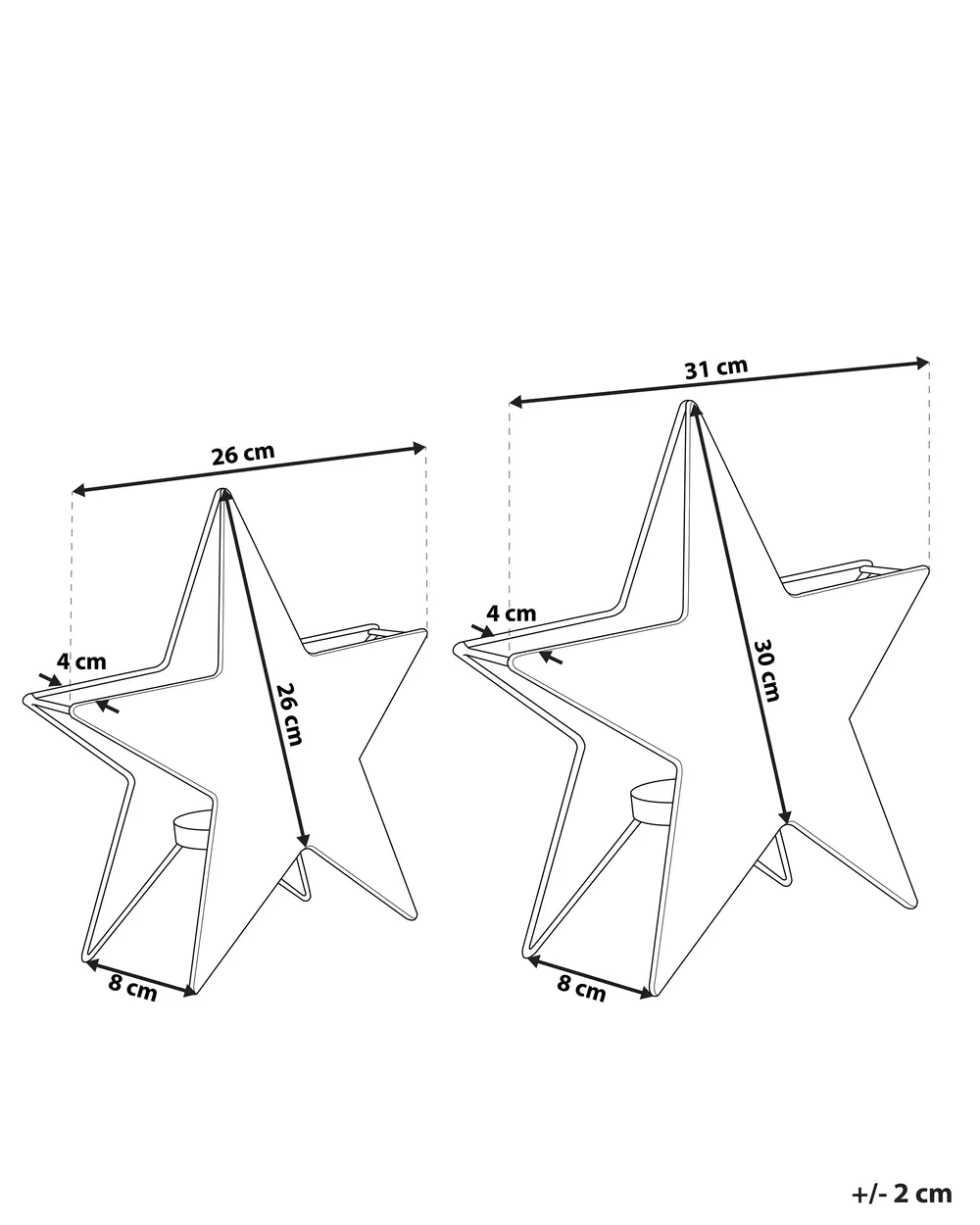Kerzenständer 2er Set TORNIO 30/26 cm Metall Silber_786996