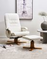 Massage Chair RELAXPRO with Footstool Faux Leather Off-White