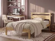 Bett mit Lattenrost Kiefernholz MERCURER 80 x 200 cm Hellbraun_1108165