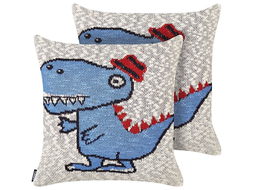 Set of 2 Decorative Cushions GAMBIR 45 x 45 cm Cotton Blue