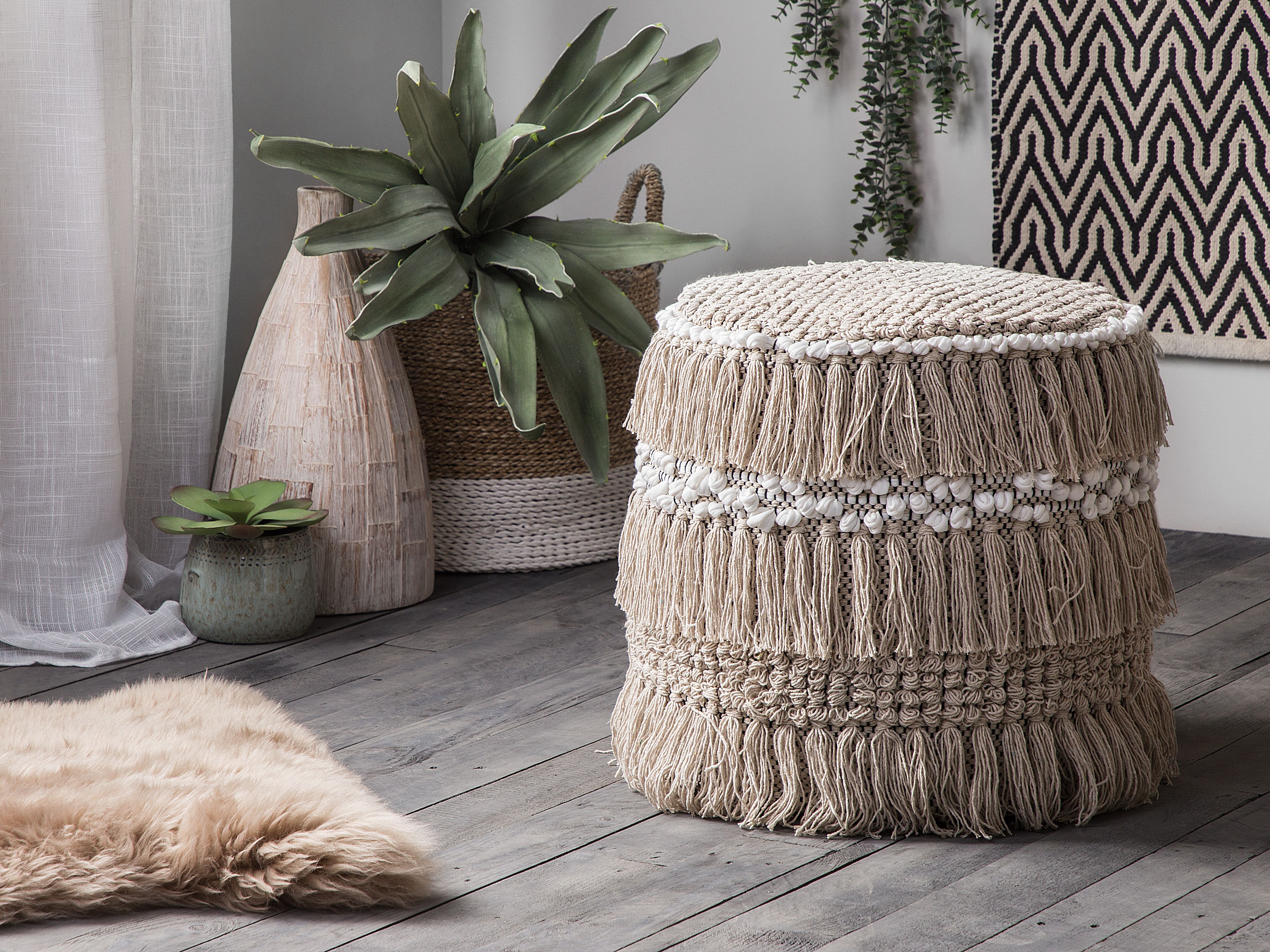 Pouffe NOIDA Cotton Beige_1182724