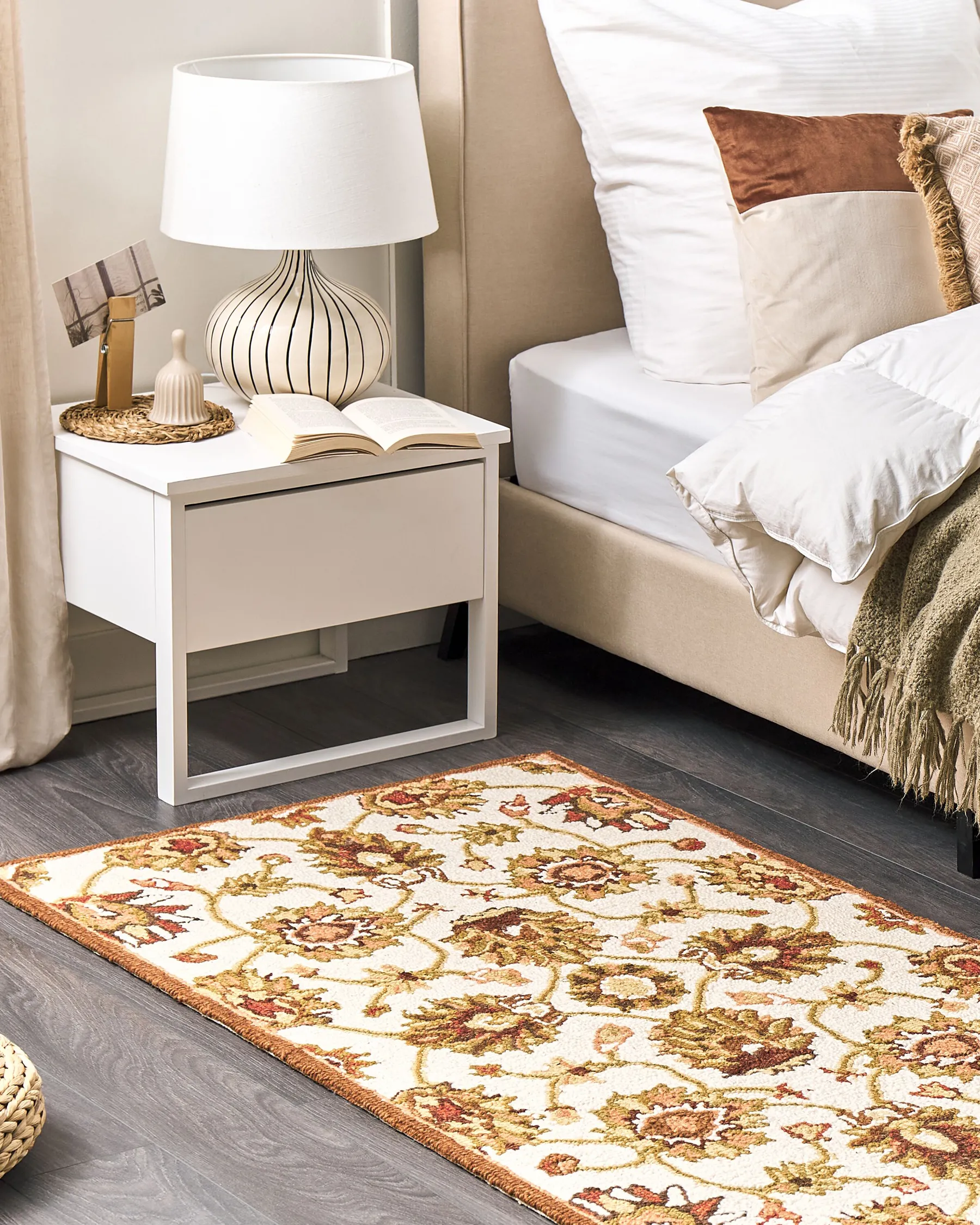 Teppich EZINE Beige 80 x 150 cm Wolle_830909