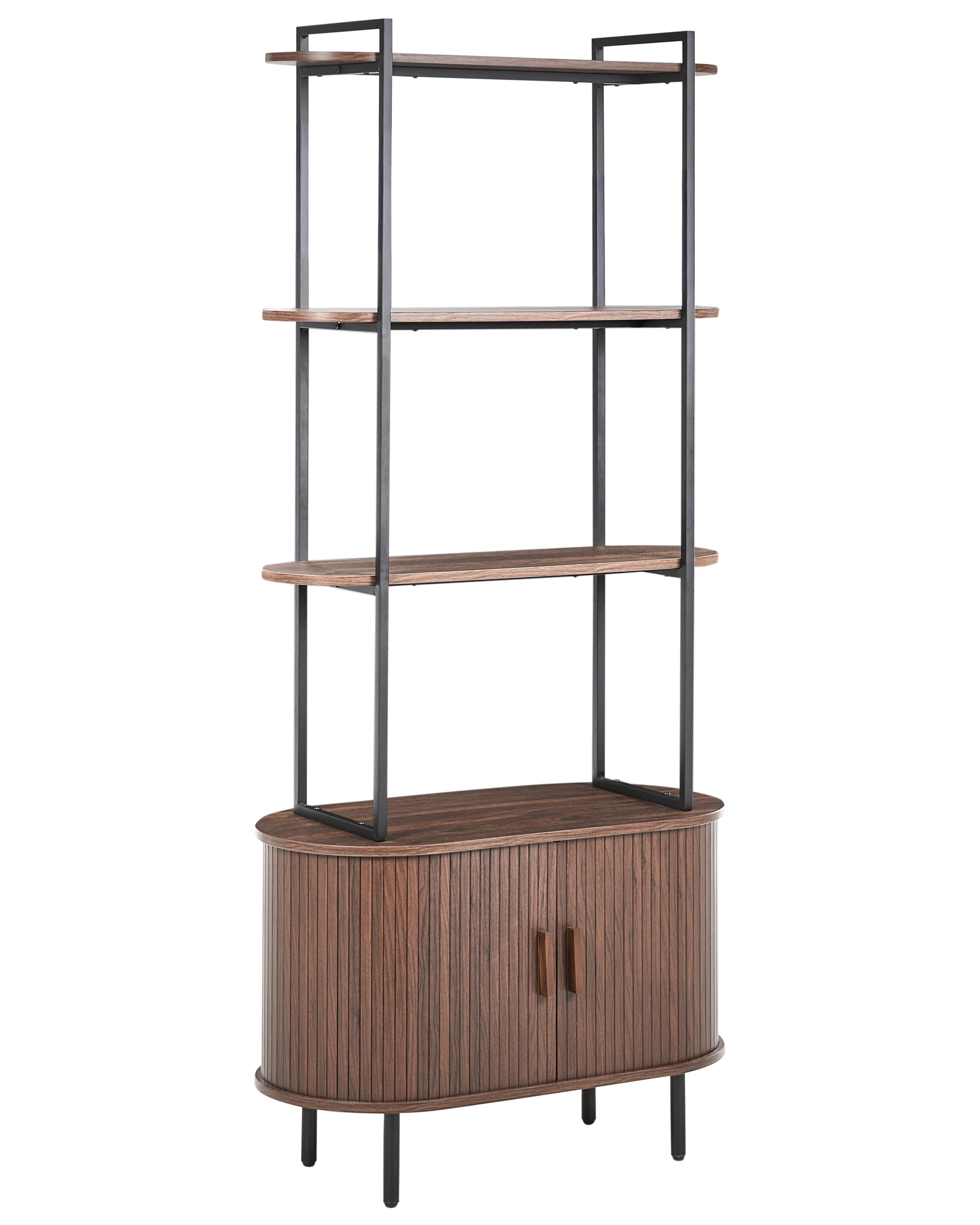 4 Tier Shelving Unit BRADLEY 180 cm Dark Brown - Beliani.fi