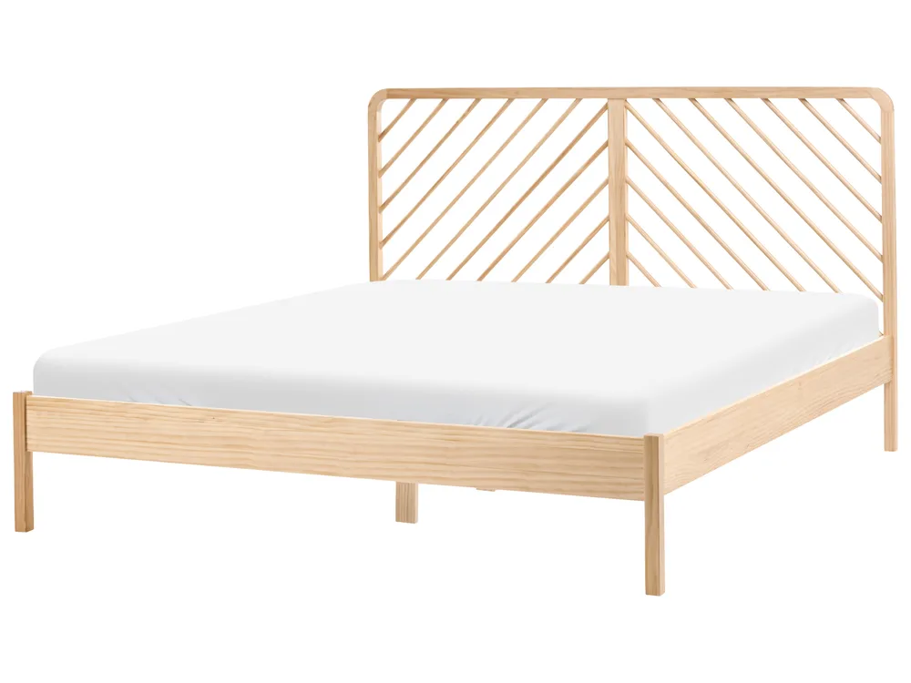 Bett mit Lattenrost Kiefernholz SEPHOS 180 x 200 cm Hellbraun