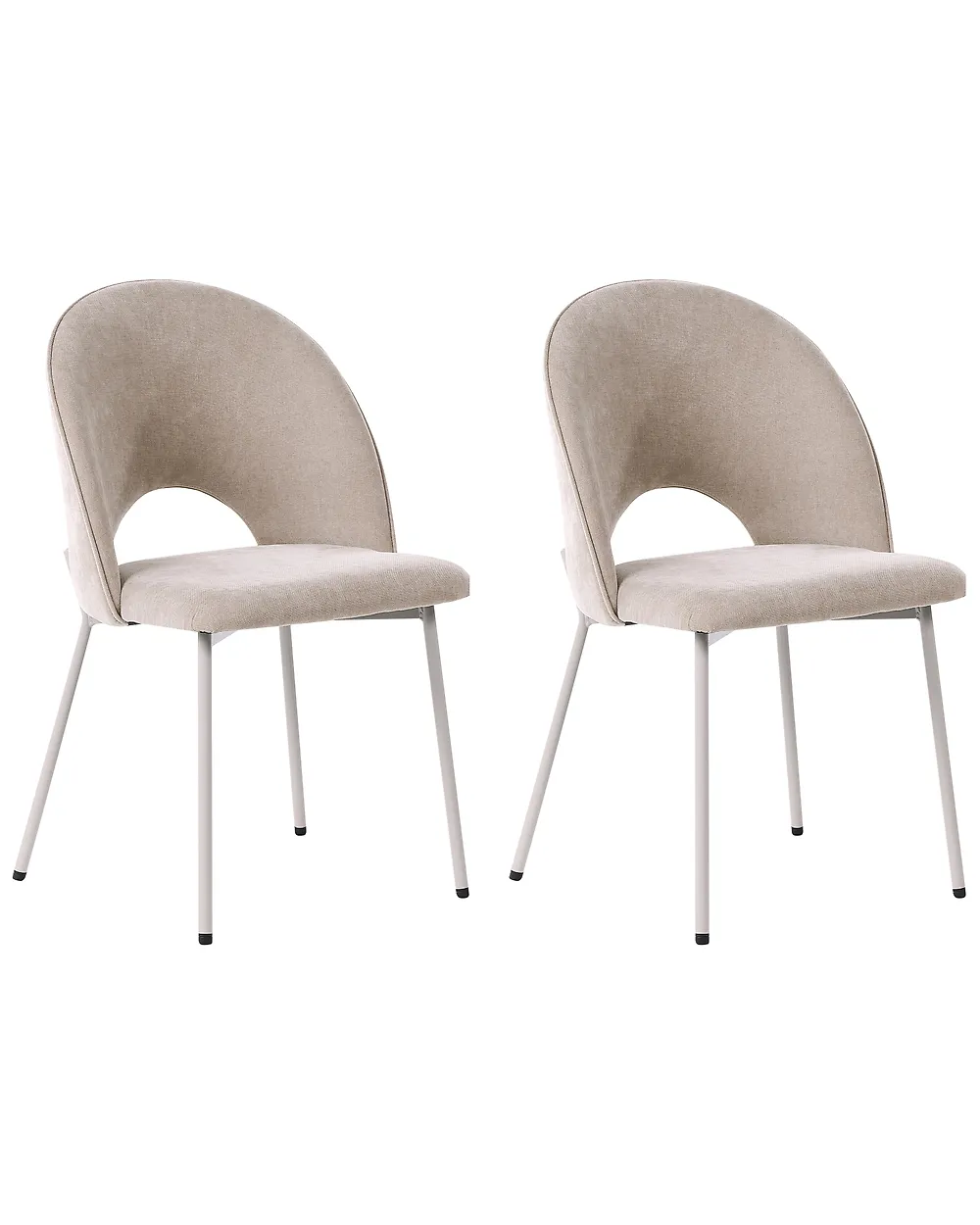 Esszimmerstuhl 2er Set COVELO Samtstoff Beige