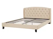 Bett mit Lattenrost Stoff BORDEAUX 140 x 200 cm Beige_712156