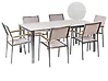 Gartenmöbel Set 6-Sitzer COSOLETO/GROSSETO Sicherheitsglas Marmor Optik Weiß / Beige
