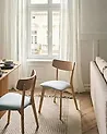 Set van 2 eetkamerstoelen HOLLY Hout Lichtbruin/mint