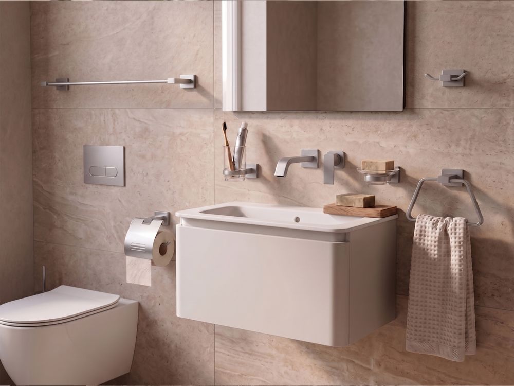 6-delige badkamer hardware set RIOHACHA met handdoekstangen en -haken Zilver