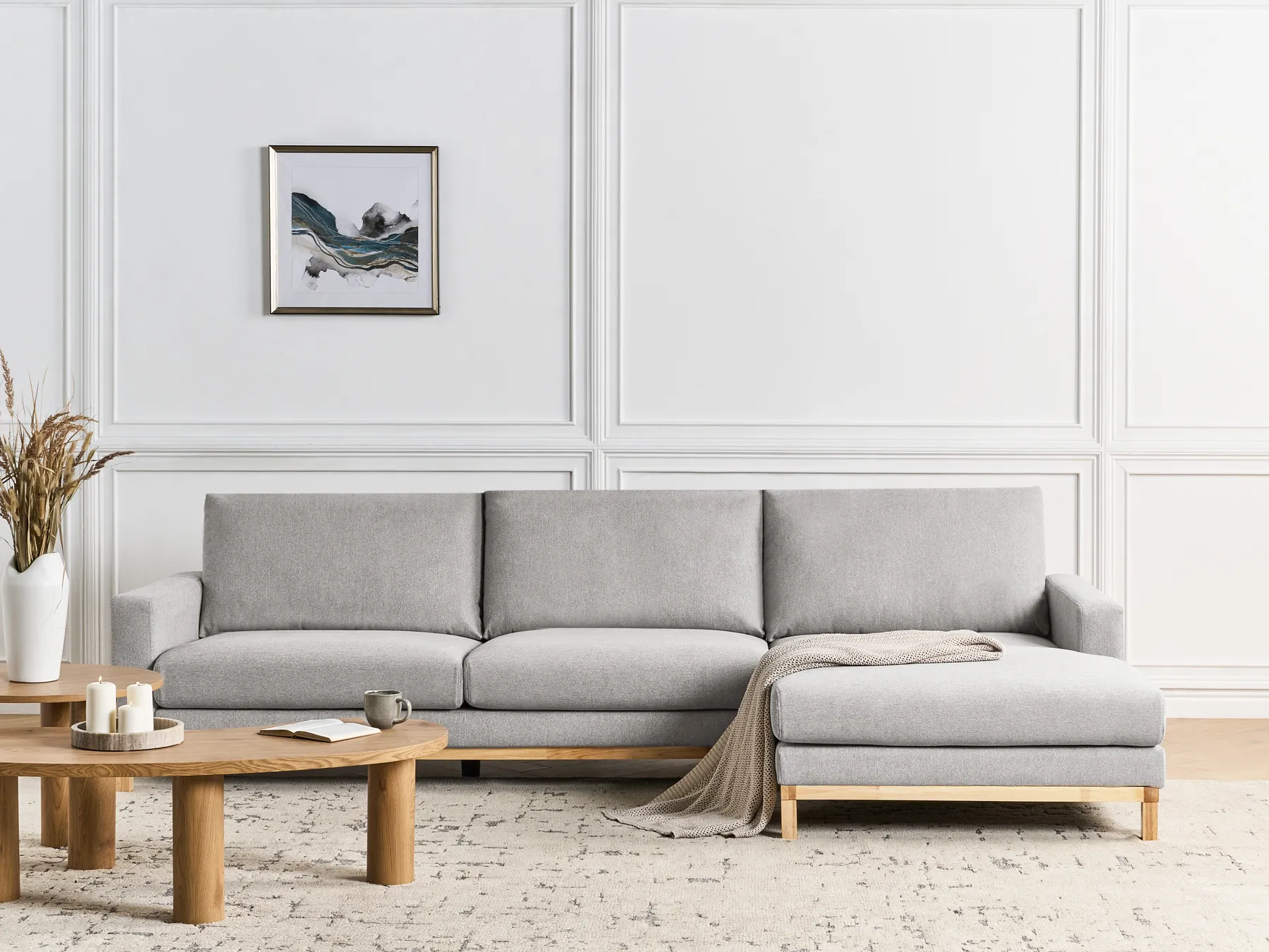 Ecksofa 4-Sitzer SIGGARD Stoff Grau linksseitig_944537
