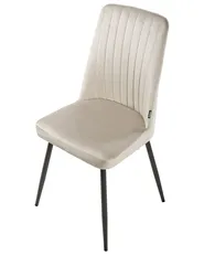 Set of 4 Dining Chairs KIRBY Velvet Beige_1048974