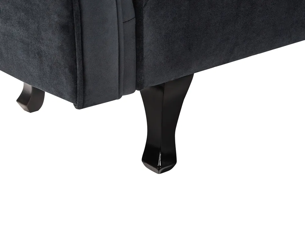 Linksseitige Chaiselongue LATTES II mit Kissen Samtstoff Schwarz_947555