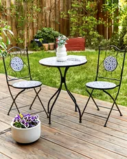 Gartenstuhl 2er Set CAMPRENA Metall Schwarz_919840