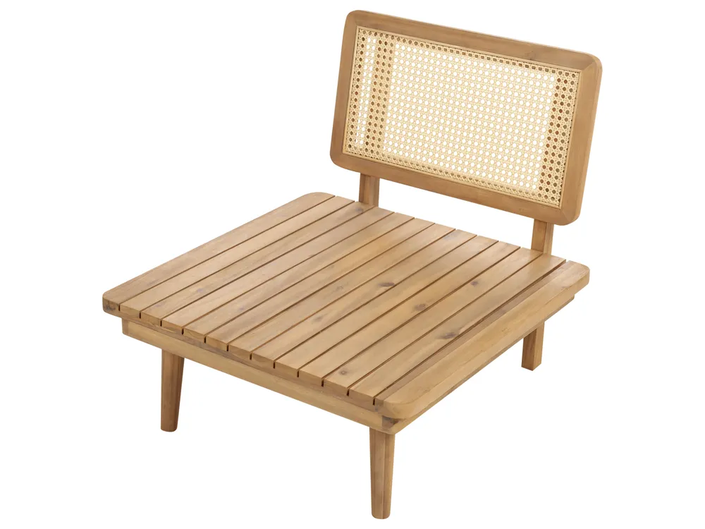 Lounge Set mit Tisch 4-Sitzer ACCADIA zertifiziertes Akazienholz Hellbeige_952776