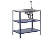 Outdoor-Küche 3er Set mit Spüle VILAMA Blau Metall_974949