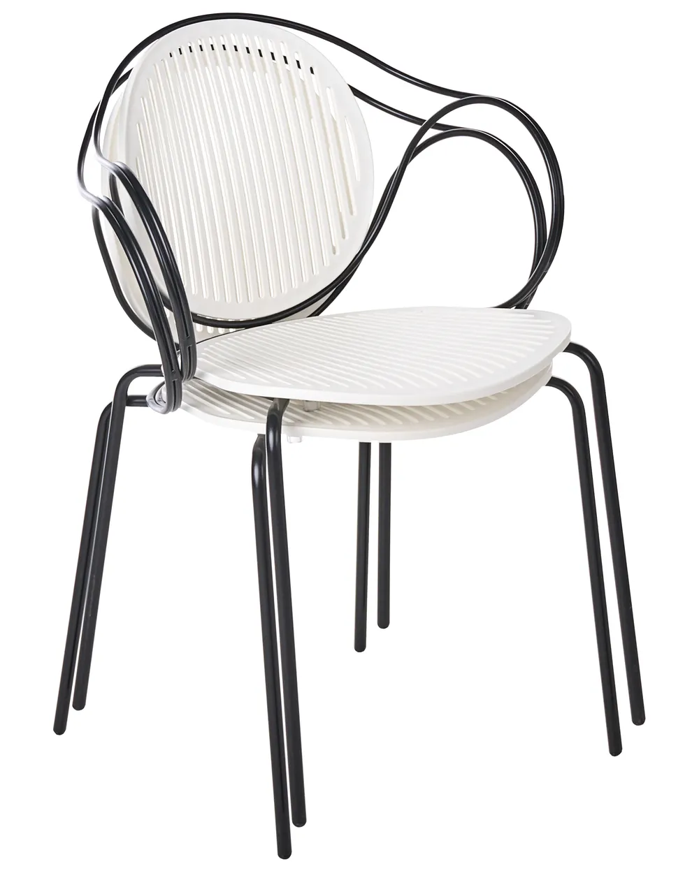 Gartenstuhl 2er Set IKARIA Metall Cremeweiß_1049332