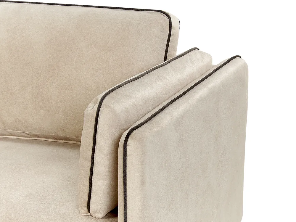 Ecksofa 3-Sitzer ALTAN Samtstoff Beige linksseitig_878492