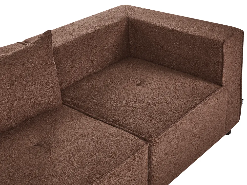 Modular Corner Sofa 4 Seater AXEBO Boucle Brown Right Hand_1075875