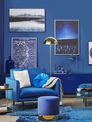 Pouf SOPHIA Samtstoff Marineblau_836583