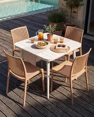 Gartenstuhl 4er Set ILLUMANI Beige_1077503
