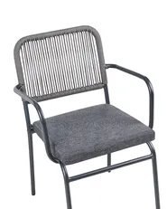 Set mit 4 Stühlen und Sitzkissen TACENO Metall Grau_1007827