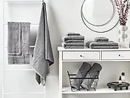 Set of 9 Towels MITIARO Terry Cotton Grey_1183671