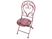 Bistro Set ALBINIA Metall Burgunderrot_1016247