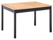 Ausziehbarer Esstisch HOUSTON Hellbraun / Schwarz 120/150 cm 90 cm Kiefernholz_1070968