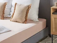 Spannbettlaken HOFUF 140 x 200 cm Baumwolle Beige_815880