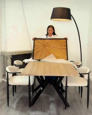Wandobjekt MERIDA Teakholz 60 cm Braun_1017531