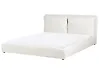 Bett mit Lattenrost Samtstoff BAJONNA 180 x 200 cm Cremeweiß