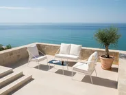Lounge Set mit Tisch 4-Sitzer USTICA Metall Weiß_1037419