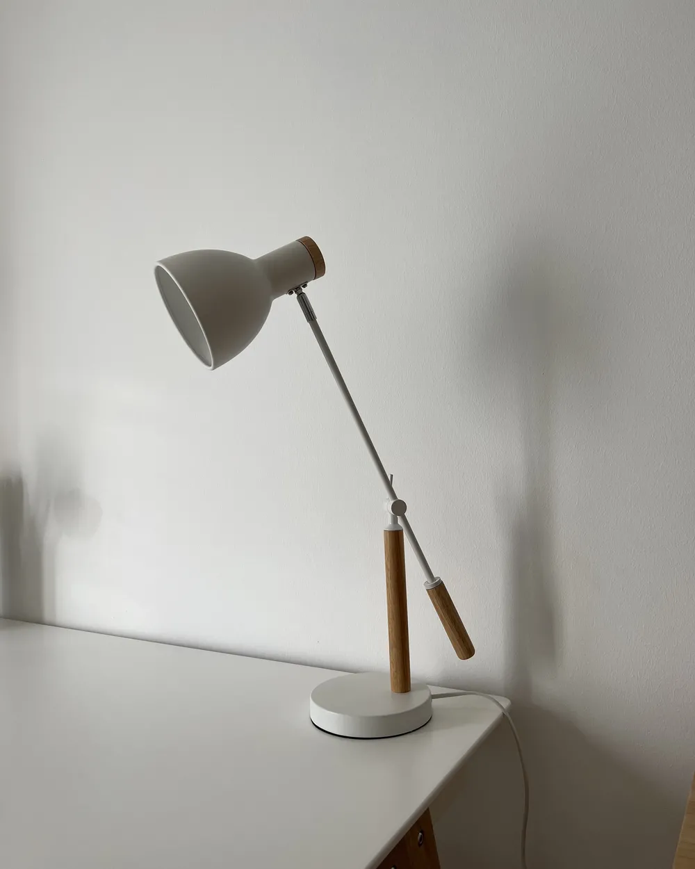 Schreibtischlampe PECKOS verstellbar Metall Weiß_884924