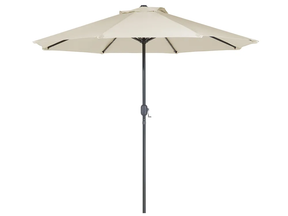 Gartenmöbel Set 4-Sitzer SALENTO mit Schirm (16 Optionen) Metall Dunkelbraun_863987