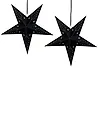 Wanddekoration 2er Set LED MOTTI 60 cm Stern Schwarz