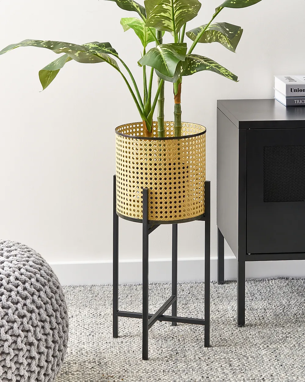 Blumentopf mit Beinen FALLOPIA 25 cm Metall Beige