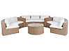 Lounge Set mit Tisch 9-Sitzer SEVERO Polyrattan Beige