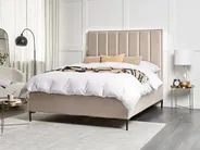 Bett mit Stauraum SEZANNE Samtstoff Taupe 180 x 200 cm_916886