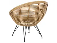 Gartensofa Set 4-Sitzer MARATEA Rattan Naturfarben_878749