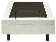 Verstellbares Bett ohne Kopfteil Bouclé DUKE 90 x 200 cm Cremeweiß_1011418