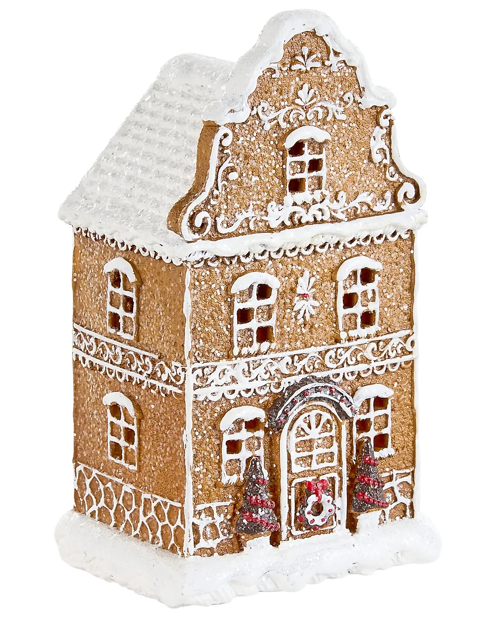 Weihnachtsdekoration 3er Set LED RIMPI 21/25/26 cm Haus Braun_1175136