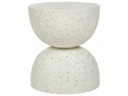 Beistelltisch CAORIA 40 cm 40 cm Terrazzo Optik Cremeweiß_873825