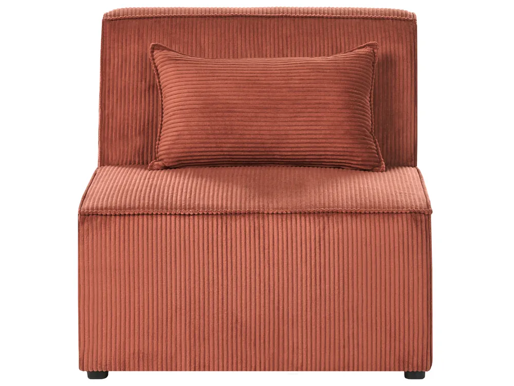 Modul Ecksofa 4-Sitzer LEMVIG mit Ottomane Cord Goldbraun rechtsseitig_1055045
