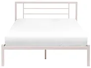 Bett mit Lattenrost Metall CUSSET 120 x 200 cm Hellbeige_1162057