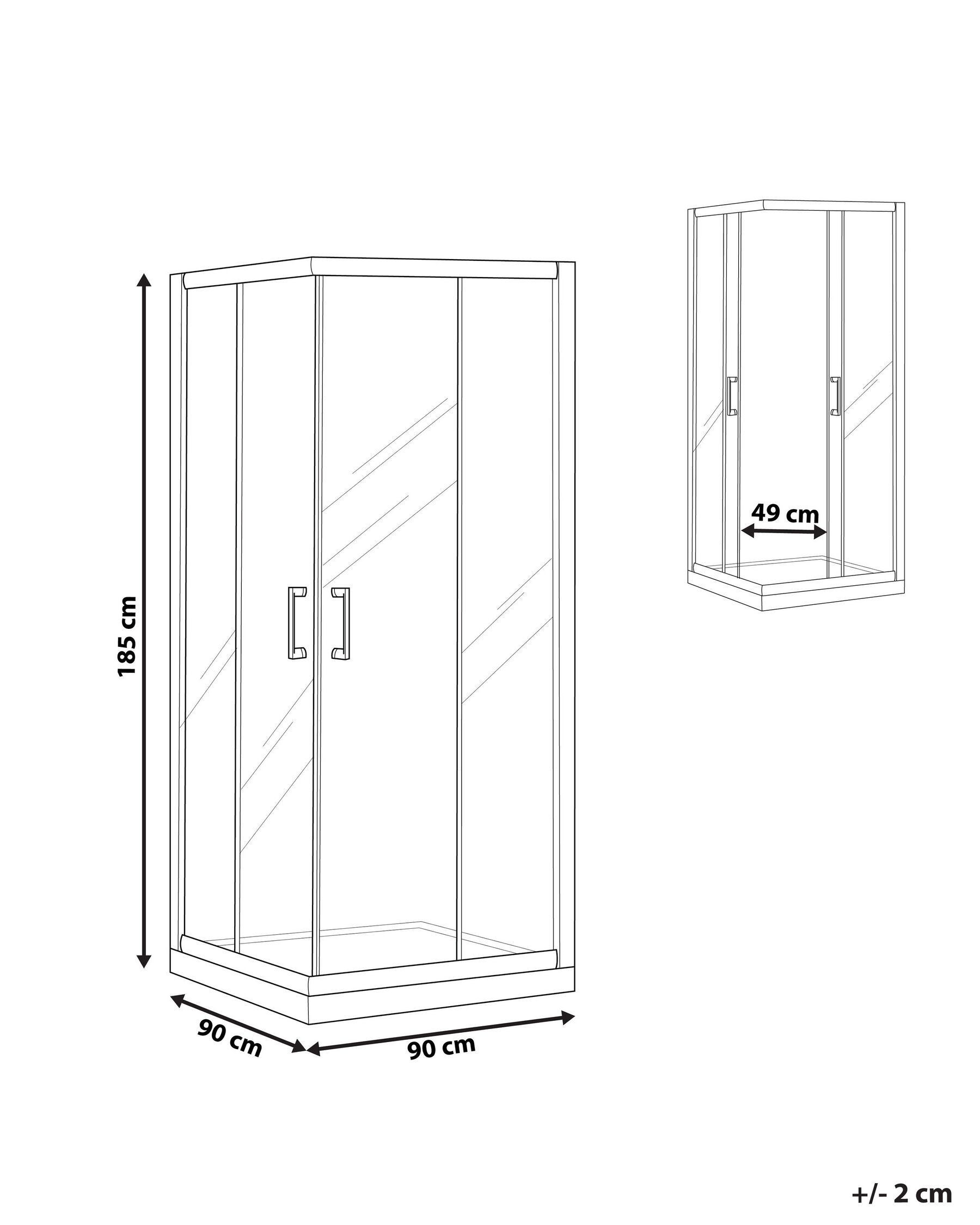 Duschkabine TELA 90 x 90 x 185 cm Gold_944670