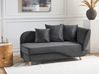 Rechtsseitige Chaiselongue MERI mit Stauraum Samtstoff Dunkelgrau