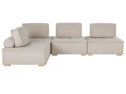 Modular Corner Sofa 4 Seater TIBRO Fabric Light Beige Right Hand_825658