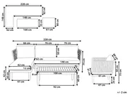 Lounge Set mit Tisch 4-Sitzer CREMONA Akazienholz Braun / Grau rechtsseitig_1099580