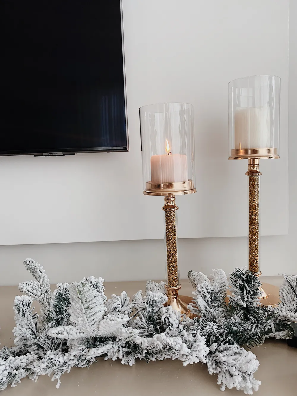 Weihnachtsgirlande Schnee bedeckt LED SUNDO 180 cm Weiß_836718